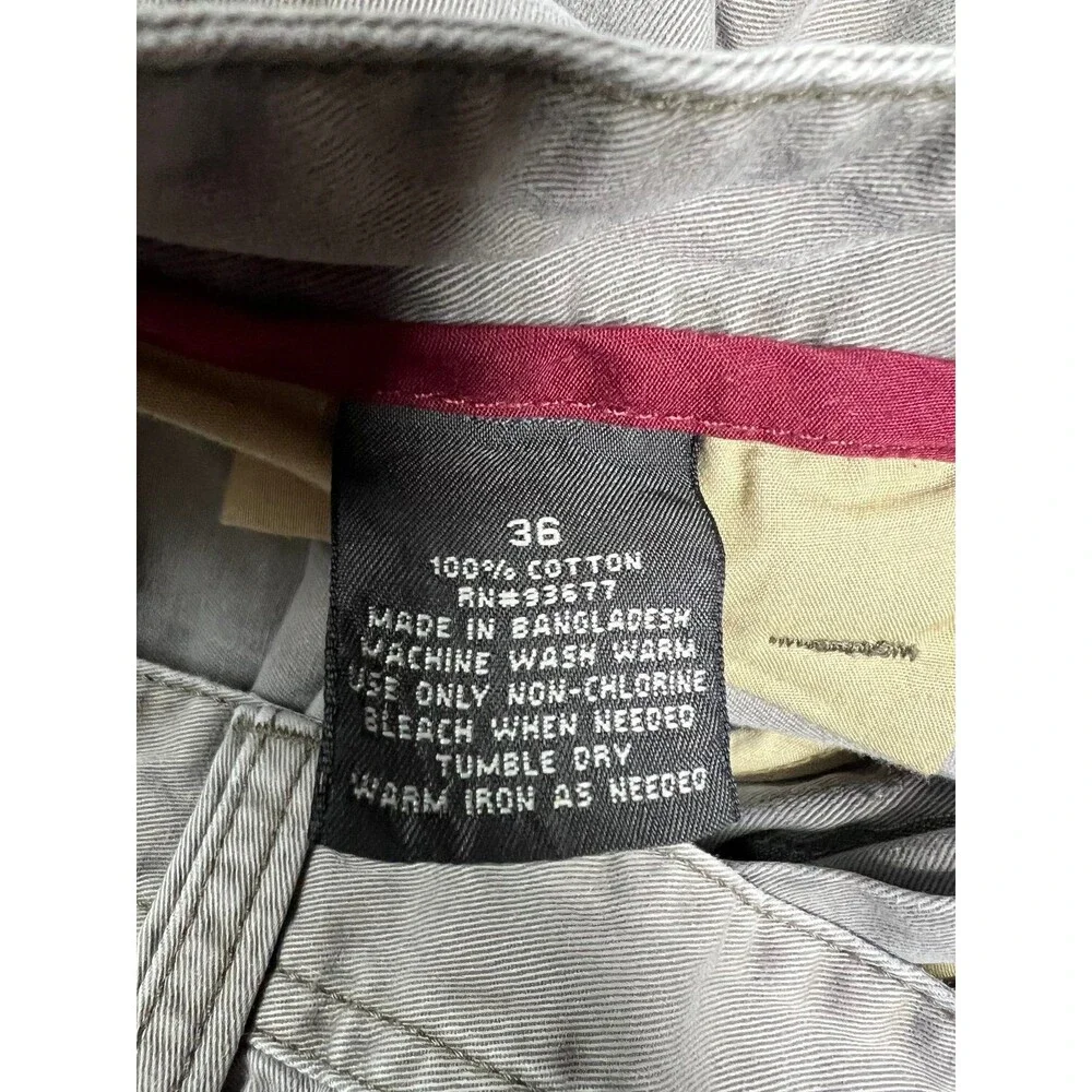Vtg St Johns Bay Cargo Shorts Mens 36 Gray Khaki Cotton Outdoor Hiking Fishing